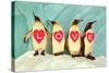 Penguins Spelling Out Love-null-Stretched Canvas