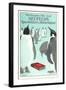 Penguins with Book-null-Framed Art Print