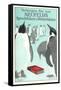 Penguins with Book-null-Framed Stretched Canvas