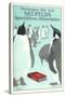 Penguins with Book-null-Stretched Canvas