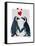 Penguins with Love Hearts-Fab Funky-Framed Stretched Canvas