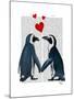 Penguins with Love Hearts-Fab Funky-Mounted Art Print