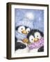 Penguins with Robin-MAKIKO-Framed Giclee Print