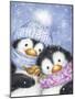 Penguins with Robin-MAKIKO-Mounted Giclee Print