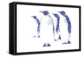 Penguins-Cristian Mielu-Framed Stretched Canvas