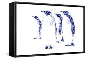 Penguins-Cristian Mielu-Framed Stretched Canvas