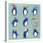 Penguins-Louise Tate-Stretched Canvas