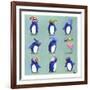 Penguins-Louise Tate-Framed Giclee Print