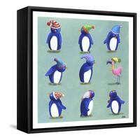 Penguins-Louise Tate-Framed Stretched Canvas