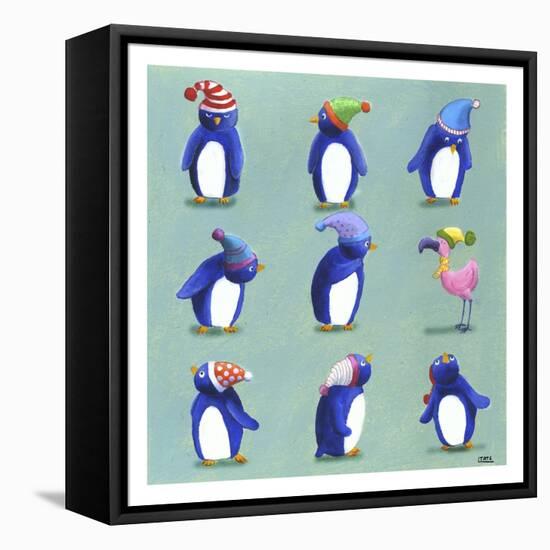 Penguins-Louise Tate-Framed Stretched Canvas