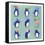 Penguins-Louise Tate-Framed Stretched Canvas