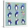 Penguins-Louise Tate-Stretched Canvas