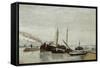 Péniches sur la Seine à Bercy-Armand Guillaumin-Framed Stretched Canvas