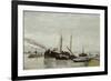Péniches sur la Seine à Bercy-Armand Guillaumin-Framed Giclee Print