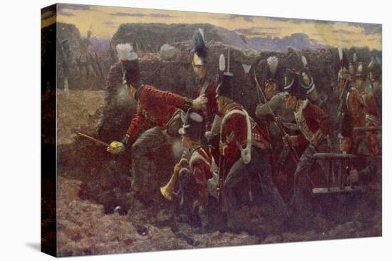 Peninsula War British Troops Under Wellington and General Picton Storm the Garrison at Badajoz-null-Stretched Canvas
