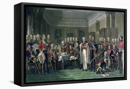 Peninsular Heroes at the United Services Club-John Prescott Knight-Framed Stretched Canvas