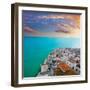 Peniscola Beach and Village Aerial View in Castellon Valencian Community of Spain-holbox-Framed Photographic Print