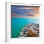 Peniscola Beach and Village Aerial View in Castellon Valencian Community of Spain-holbox-Framed Photographic Print