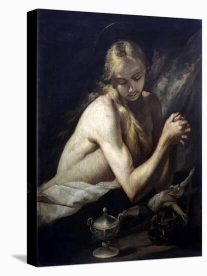 Penitent Magdalene (Dressed Only in Her Hair)-Jose de  Ribera-Stretched Canvas