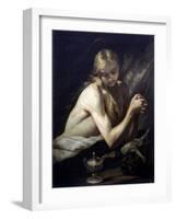 Penitent Magdalene (Dressed Only in Her Hair)-Jose de  Ribera-Framed Art Print