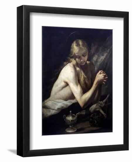 Penitent Magdalene (Dressed Only in Her Hair)-Jose de  Ribera-Framed Art Print