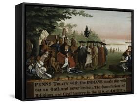 Penn's Treaty with the Indians, 1840-45-Edward Hicks-Framed Stretched Canvas