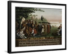 Penn's Treaty with the Indians, 1840-45-Edward Hicks-Framed Giclee Print