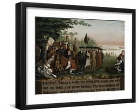 Penn's Treaty with the Indians, 1840-45-Edward Hicks-Framed Giclee Print