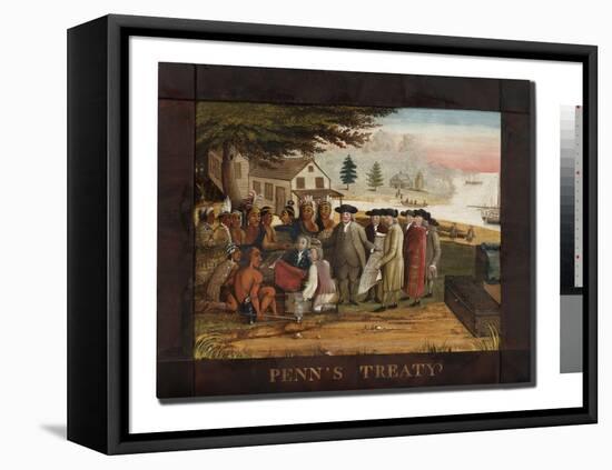 Penn's Treaty with the Indians, C.1830-35 (Oil on Canvas)-Edward Hicks-Framed Stretched Canvas