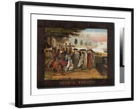 Penn's Treaty with the Indians, C.1830-35 (Oil on Canvas)-Edward Hicks-Framed Giclee Print