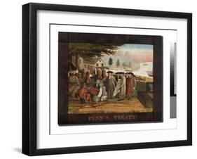 Penn's Treaty with the Indians, C.1830-35 (Oil on Canvas)-Edward Hicks-Framed Giclee Print