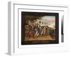 Penn's Treaty with the Indians, C.1830-35 (Oil on Canvas)-Edward Hicks-Framed Giclee Print