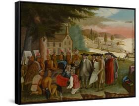 Penn's Treaty with the Indians, C.1830-40 (Oil on Canvas)-Edward Hicks-Framed Stretched Canvas