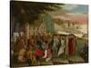 Penn's Treaty with the Indians, C.1830-40 (Oil on Canvas)-Edward Hicks-Stretched Canvas