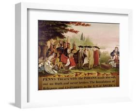 Penn's Treaty with the Indians circa 1840-Edward Hicks-Framed Giclee Print