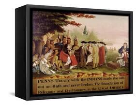 Penn's Treaty with the Indians circa 1840-Edward Hicks-Framed Stretched Canvas