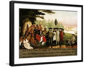 Penn's Treaty with the Indians-Edward Hicks-Framed Giclee Print