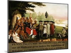 Penn's Treaty with the Indians-Edward Hicks-Mounted Giclee Print