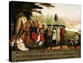 Penn's Treaty with the Indians-Edward Hicks-Stretched Canvas