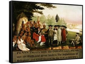 Penn's Treaty with the Indians-Edward Hicks-Framed Stretched Canvas