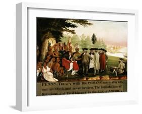 Penn's Treaty with the Indians-Edward Hicks-Framed Giclee Print