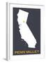 Penn Valley, California - Home State - White on Gray-Lantern Press-Framed Art Print