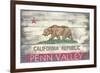 Penn Valley, California - State Flag - Barnwood Painting-Lantern Press-Framed Premium Giclee Print