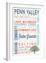 Penn Valley, California - Typography-Lantern Press-Framed Art Print