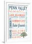 Penn Valley, California - Typography-Lantern Press-Framed Art Print