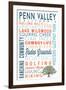 Penn Valley, California - Typography-Lantern Press-Framed Art Print