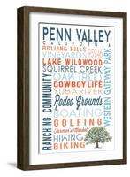 Penn Valley, California - Typography-Lantern Press-Framed Art Print