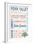 Penn Valley, California - Typography-Lantern Press-Framed Art Print