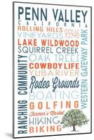 Penn Valley, California - Typography-Lantern Press-Mounted Art Print