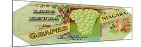 Penn Yan, New York - Lake Keuka Niagara Grapes Label, Laureled Child in Grapes-Lantern Press-Mounted Premium Giclee Print